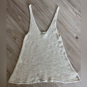American Eagle Outfitters Cream Knit Tank Top